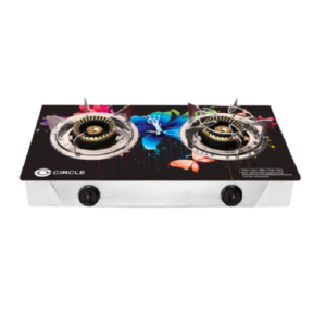 CIRCLE CABINET DOUBLE BURNER 3D-CGB-06 GLASS GAS STOVE